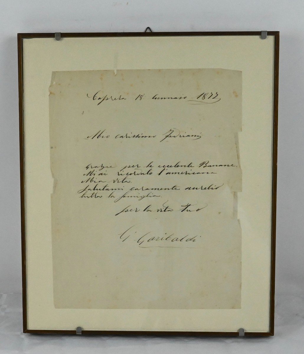 Fotografia di Giuseppina Raimondi e Lettera Firmata Da Giuseppe Garibaldi - Italia Metà XIX sec-photo-3